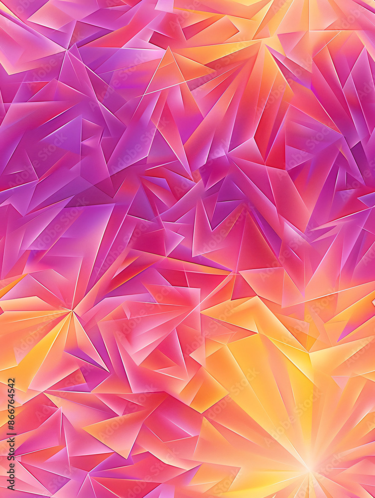 Poster Abstract 3d pattern with a modern twist and a gradient of pink and orange