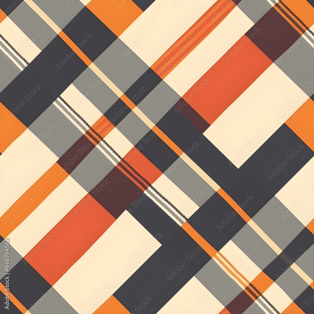 Poster geometric design with diagonal stripes in orange and grey tones, perfect for backgrounds and decorat