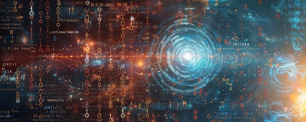 Obraz premium Abstract Mathematical Background with Intricate Equations and Numbers.