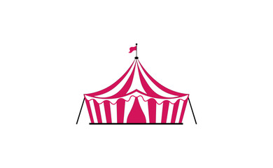 Vector illustration of a cartoon tent on a white background