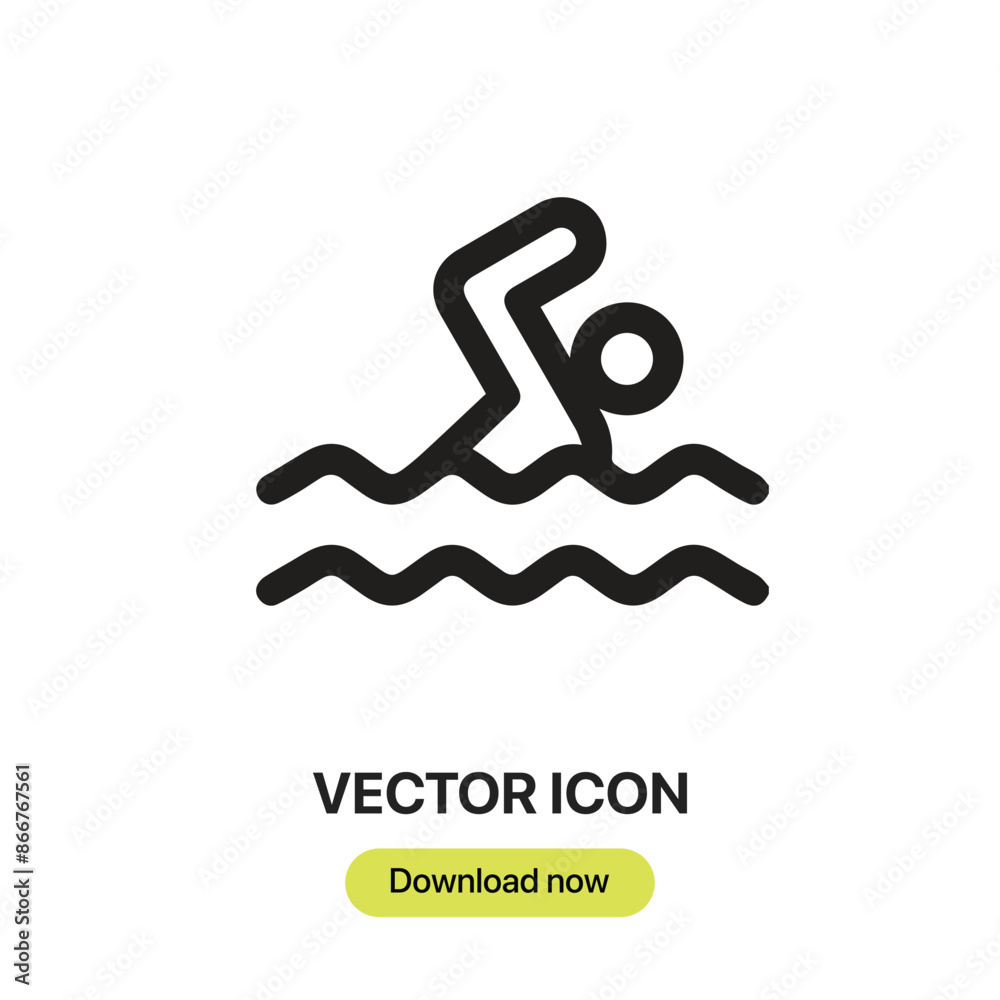 Aufkleber they were swimming pool icon vectors. linear-style sign for mobile concept and web design. swimming 