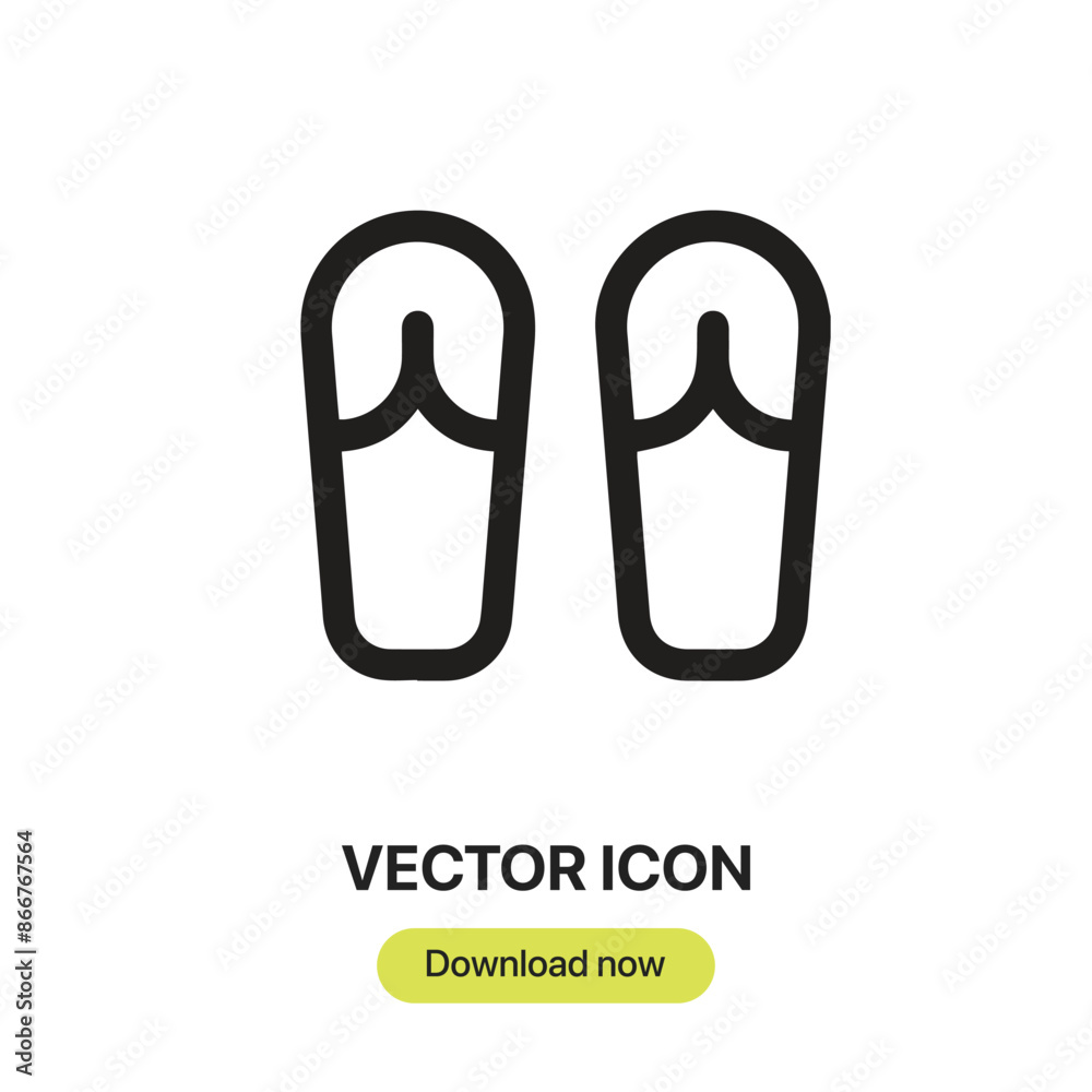 Aufkleber slippers icon vector. linear-style sign for mobile concept and web design. slippers symbol illustrat