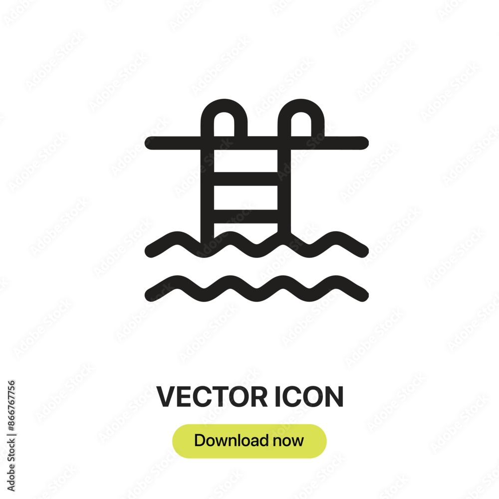 Poster They were swimming Pool icon vectors. Linear-style sign for mobile concept and web design. Swimming Pool symbol illustration. Pixel vector graphics - Vector.	