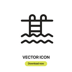 They were swimming Pool icon vectors. Linear-style sign for mobile concept and web design. Swimming Pool symbol illustration. Pixel vector graphics - Vector.	