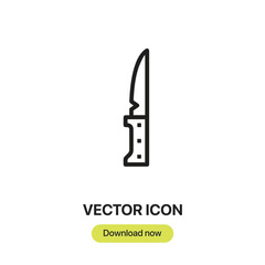 Knife icon vector. Linear-style sign for mobile concept and web design. Knife symbol illustration. Pixel vector graphics - Vector.