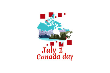 Happy Canada Day. Vector Illustration. Suitable for greeting card, poster and banner.