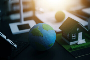 Carbon offset price report CO2 emission. Future growth Net zero waste in ESG ethical SME office...