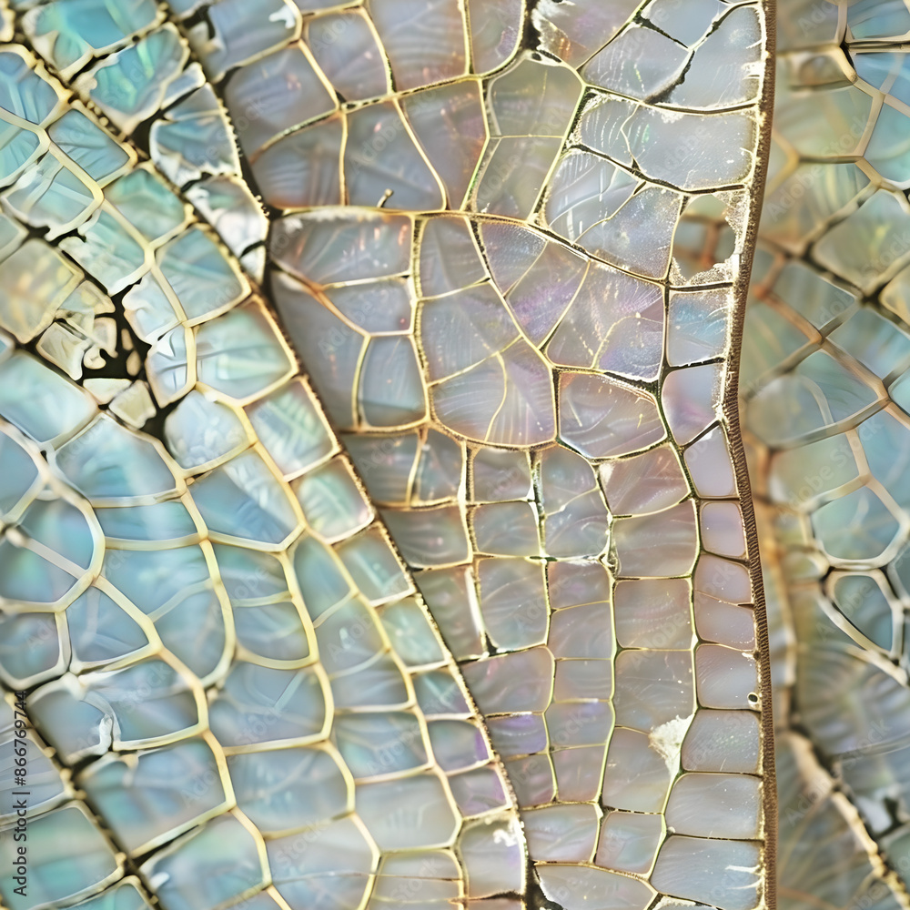 Poster Macro shot capturing the intricate and delicate pattern of a dragonfly wing up close