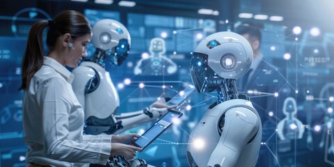 Professionals working in a high-tech control room with multiple screens monitoring global operations. AIG62