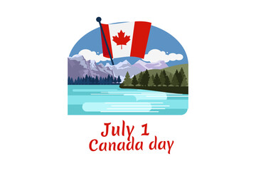 Happy Canada Day. Vector Illustration. Suitable for greeting card, poster and banner.