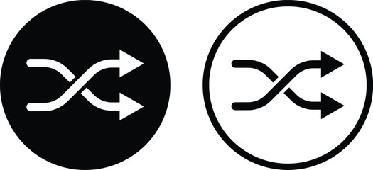 Shuffle icon set in two styles . Arrow shuffle icon . Vector illustration