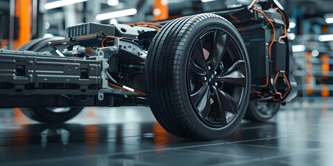 Fototapeta premium Identifying and addressing electric vehicle battery overheating risks and solutions. Concept Battery Safety, Electric Vehicles, Overheating Risks, Risk Mitigation, Battery Performance