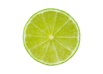 Green lime cut isolated on white background with transparent.