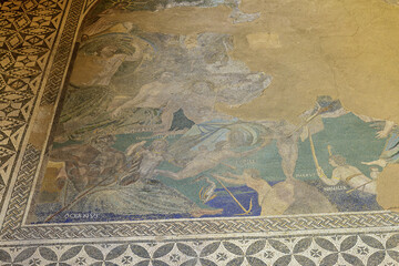 Ancient Roman mosaic from a villa in Merida, Spain