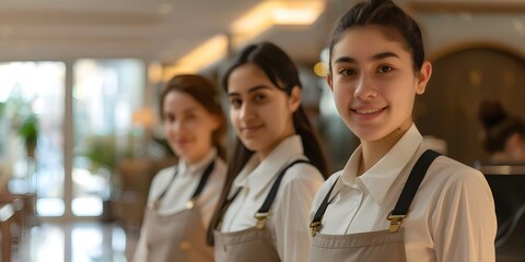 A team of easily identifiable guest services staff in dedicated uniforms. Concept Staff Uniforms, Guest Services, Team Identification