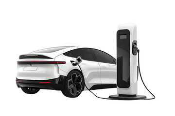 modern charging station for electric car isolated on transparent background