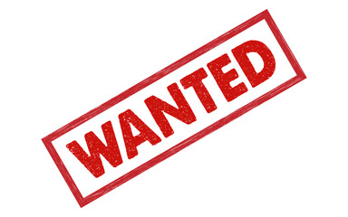 Wanted red ink rubber stamp sign symbol grunge effect vector illustration design most wanted person criminal case investigation tampon © pixel.99