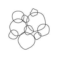 Abstract shapes vector. Black line drawing. Irregular overlapping forms. Simple hand-drawn design.