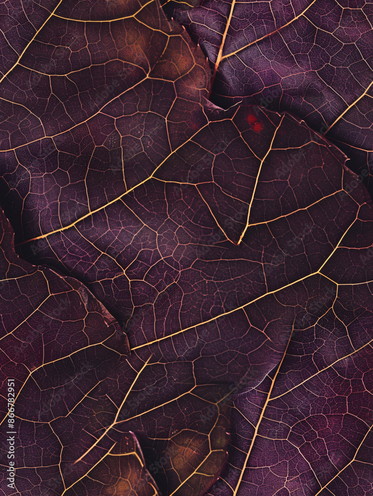 Poster close-up of skeleton leaves creating a detailed design