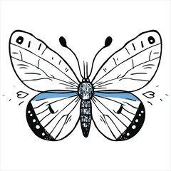 Flat butterflies flying background