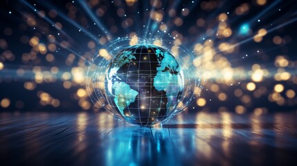 Illustration of advanced global financial network on economic background for futuristic concept