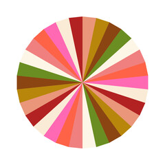 Obraz premium An abstract retro boho sunburst stripe pattern design element.