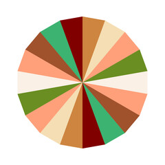 Obraz premium An abstract retro boho sunburst stripe pattern design element.