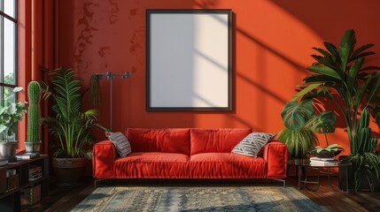 Mockup frame in vibrancy interior design