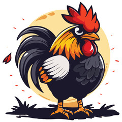 Chicken vector on a white background