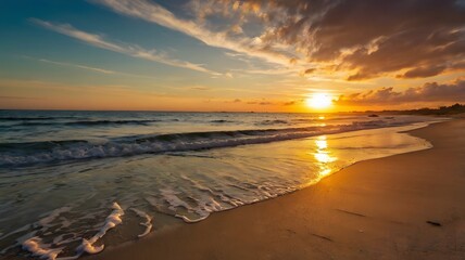 Fototapeta premium beautiful tropical beach on sunset