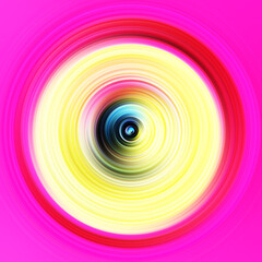 Colorful radial motion effect. Abstract rounded background. Color curves and sphere.