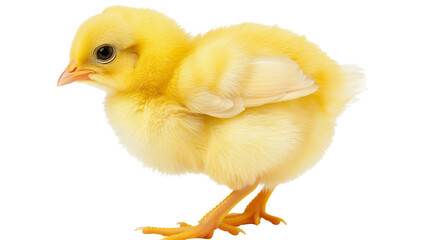 Fototapeta premium Isolated Fluffy yellow chick with delicate feathers