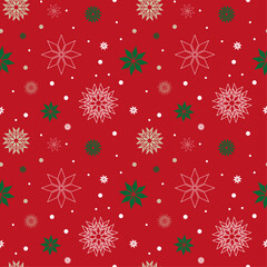 Snowflake Seamless Pattern. Christmas Background. Winter Snowflake Background. Grouped and layered with global colors