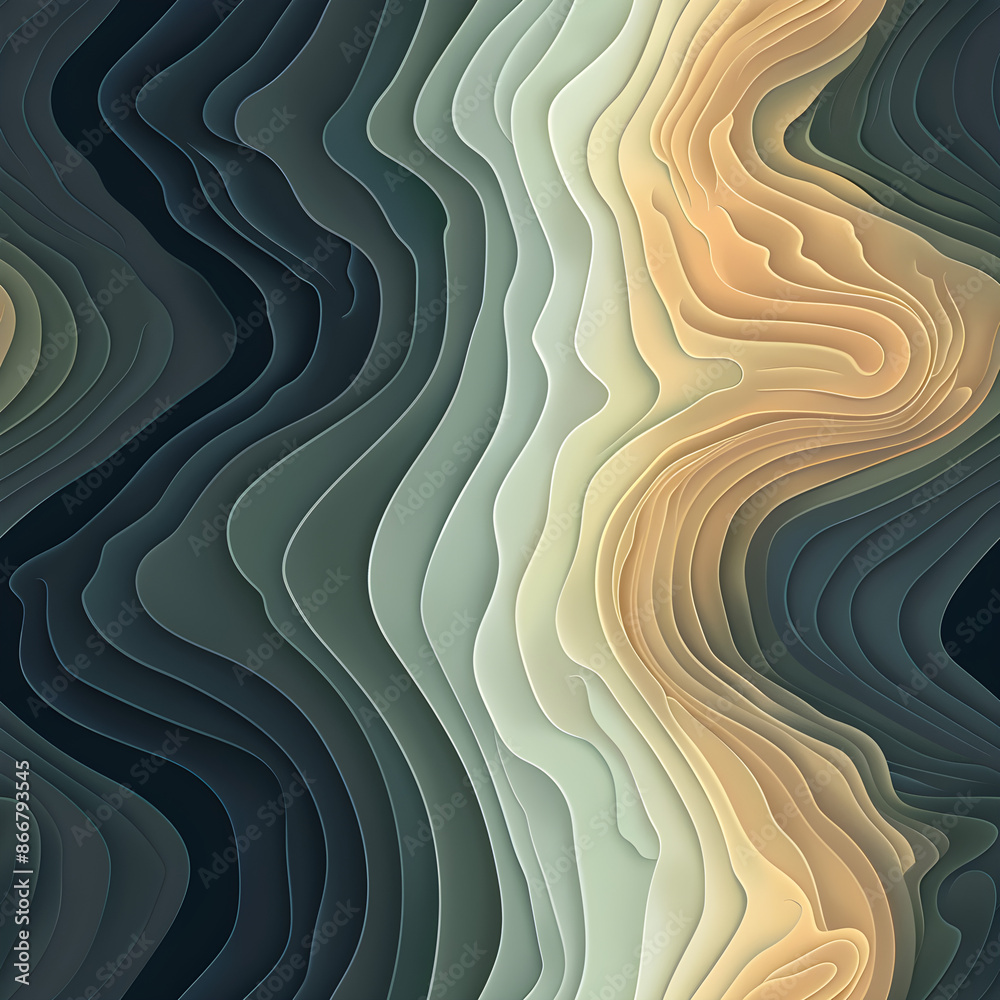 Aufkleber Vibrant wavy lines forming an abstract background pattern, evoking a feeling of depth and motion