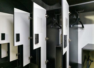 Open lockers for clothes with electronic lock
