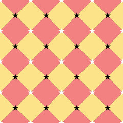 RockStar seamless pattern. geometric pastel pattern. Star with  square shape. Background  with line dot.