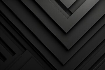 Grey Abstract. Dark Carbon Grey Geometric Background with Monochrome Stylish Stripes and Corners