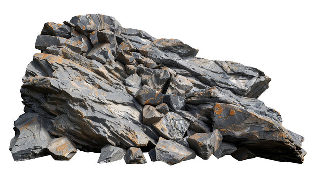 Isolated pile of jagged rocks