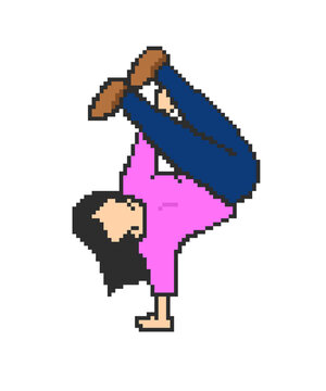 pixel art person doing handstand clip art preview