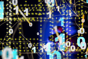 Global network. Blockchain. 3D illustration. Neural networks and artificial intelligence. Abstract