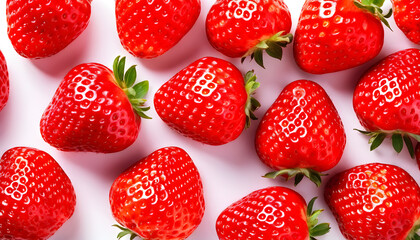 Fresh strawberries isolated on a white background