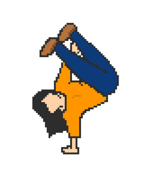 recommend clip art: Pixel art breakdancing woman