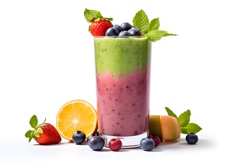 Refreshing Berry Smoothie with Fresh Tropical Fruits