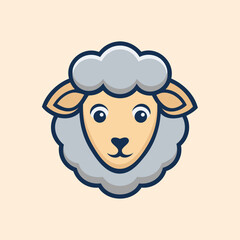 Sheep head logo style minimalistic illustration