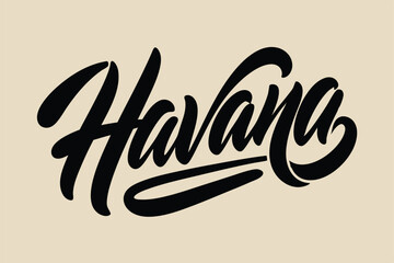 Havana city name written in graffiti-style brush script lettering