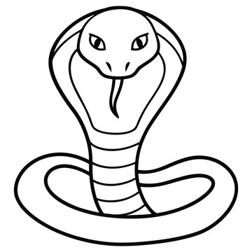 recommend clip art: coiled cobra with its hood flared, showcasing classic artistic style