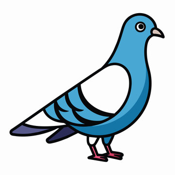recommend clip art: A vector illustration of a pigeon using a doodle style