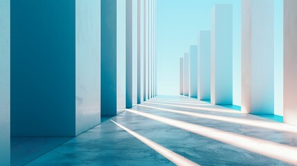 Fototapeta premium Minimalist Abstraction: Minimalist abstraction strips down the composition to its essential elements, often using a limited color palette and simple shapes. The focus is on form, color, and the intera