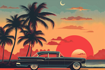 a retro art deco travel design 