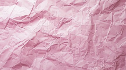 Fototapeta premium Iron on Pastel Pink Wrinkled Paper with Copyspace Minimalist Top View